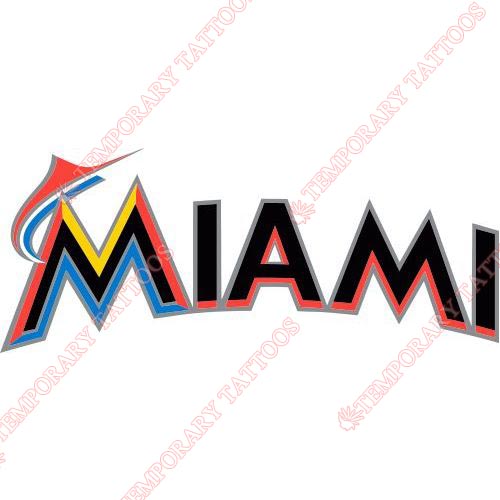 Miami Marlins Customize Temporary Tattoos Stickers NO.1686